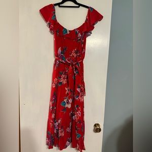Old Navy, floral midi dress with tie, size M